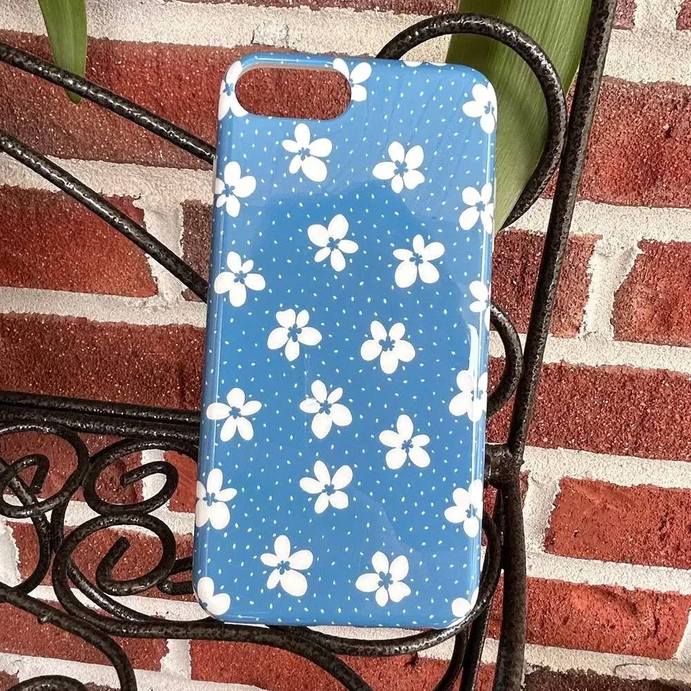 NEW Casely iPhone 6/7/8 Plus Floral Case, Flower My World, Ocean Blue Floral